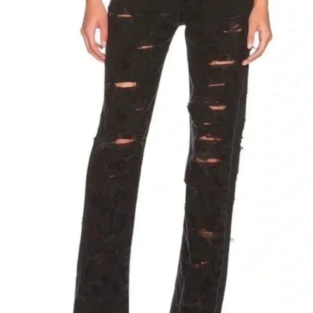 Agolde Black High Rise Distressed Jeans - Picture 3 of 3